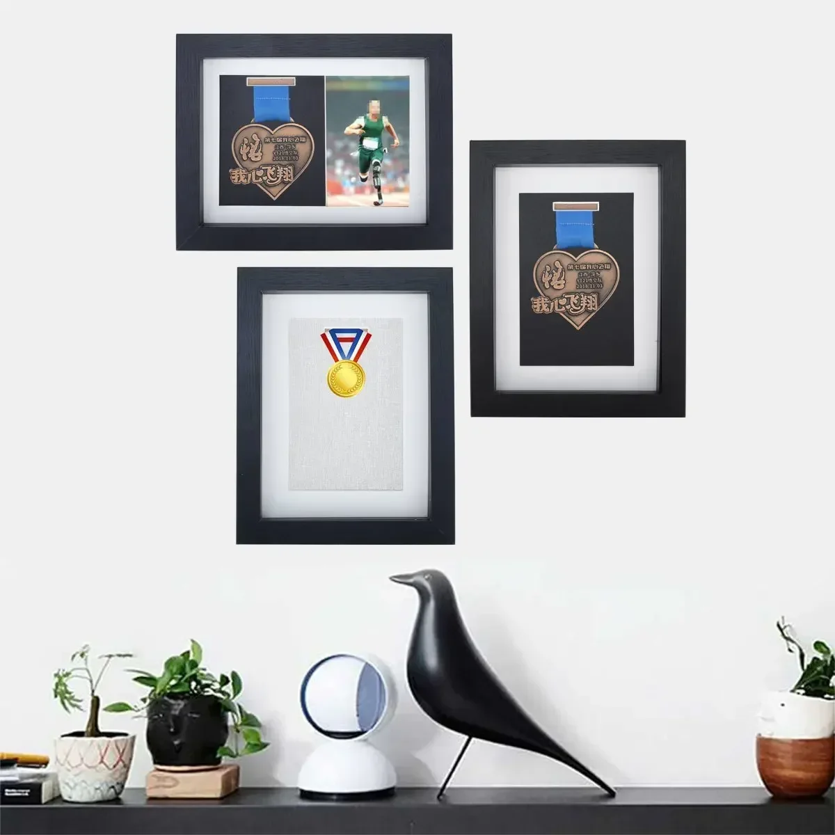 1pcs 3 Types 8 Inch Wooden Pictures Frames Photo Frame Home Decoration Modern Ornaments For Medals Holder Display Frame