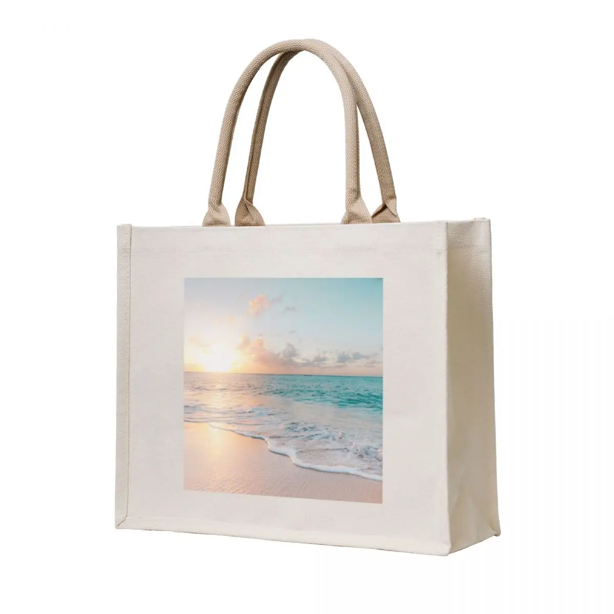 

Tropical Clear Ocean Sunset Tote Bag bags luxury women Customizable tote bag tote bags cloth bags