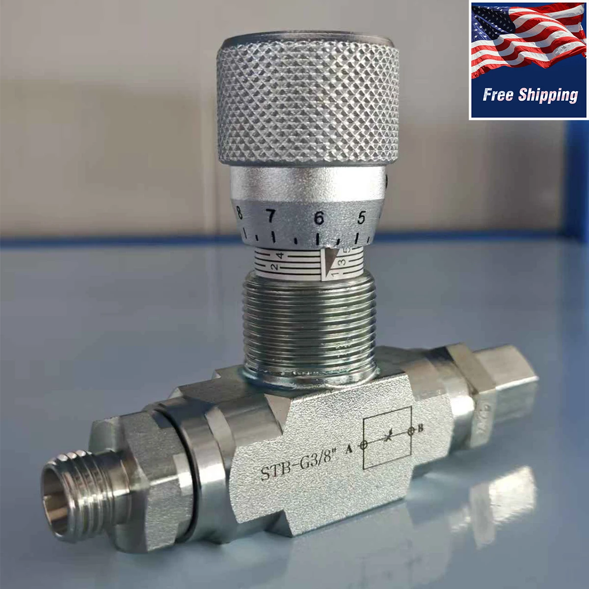 

Flow Control Bidirectional Hydraulic Restrictor Valve STB-G3/8 L08 Connector US Warehouse Stock