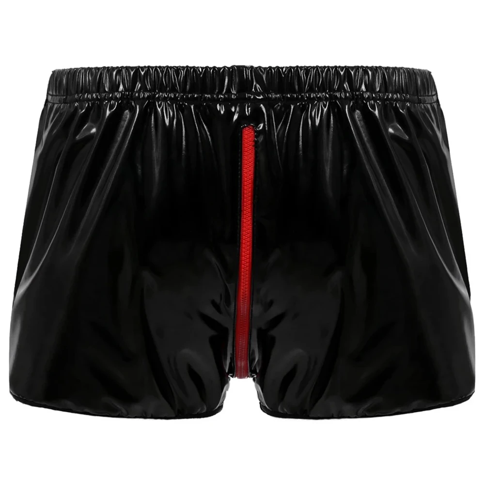 Mens Wet Look Underwear Boxer Briefs Trunks designed for Zip Shorts with Breathable Material and Snug Fit for Everyday Wear