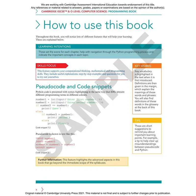 كامبريدج IGCSE وO Level كتاب برمجة علوم الكمبيوتر لبيثون مع الوصول الرقمي 2 سنة كريس روفي 9781108951562 #2