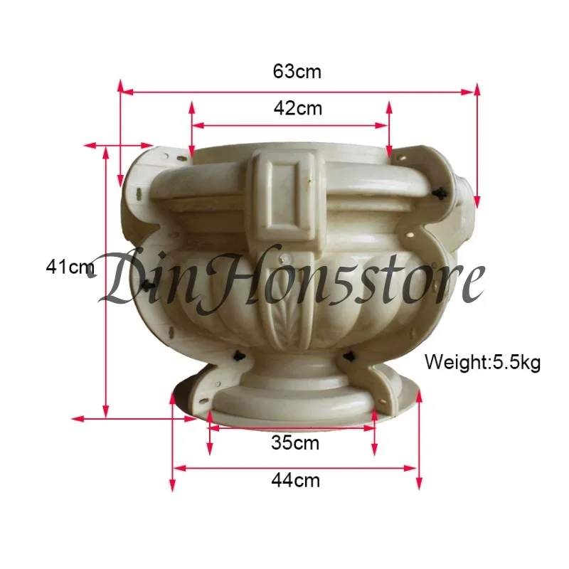 Cement self-made cast-in-place large flower pot mold Round pot model European Roman column flower pot mold