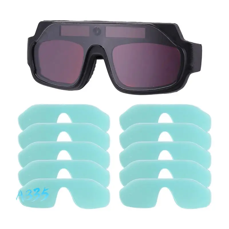 

AB35-Auto Darkening Welding Goggles Anti-Scratch Large View Welder Glasses For Plasma Cut With 10 Pcs Lenses