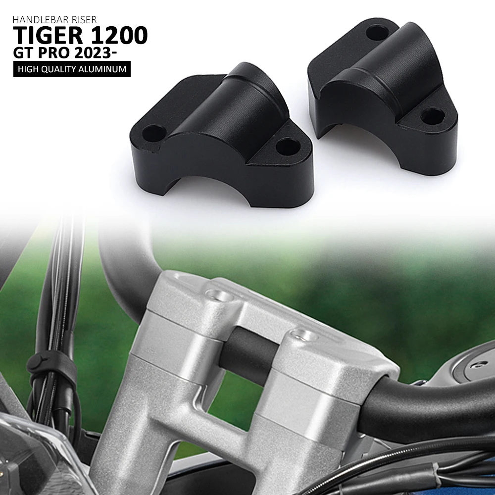 

New For TIGER1200 TIGER 1200 Tiger1200 Tiger 1200 GT Pro 2023- Handle Bar Riser Back Moved Up 25MM Handlebar Mounting Risers