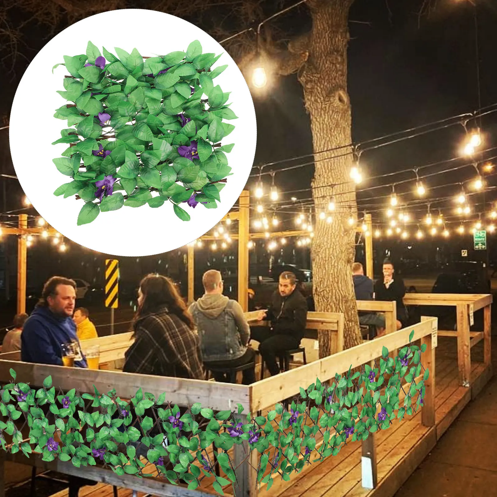 

Artificial Green Fence Balcony Green Plant Wall 40CM High Balcony Terrace Privacy Garden Decoration Easy Maintenance