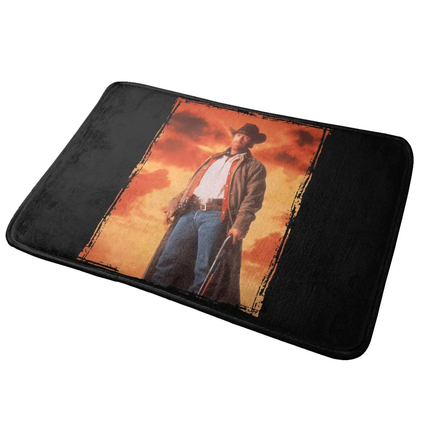 Walker Texas Ranger Chuck Norris With A Beautiful Sunset Mat Rug Carpet Modern Beautiful Light Luxury