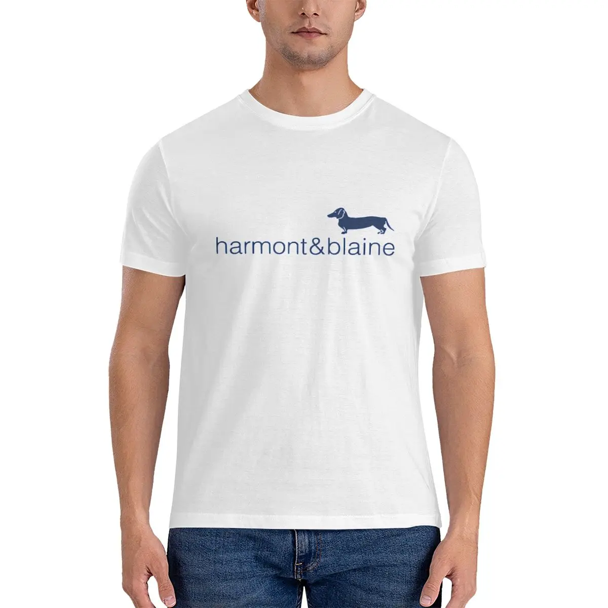 Harmont Blaine Retro Soft Cotton T-Shirt For Men And Women Summer Large Size Short-Sleeved Printed T-Shirt Casual Loose