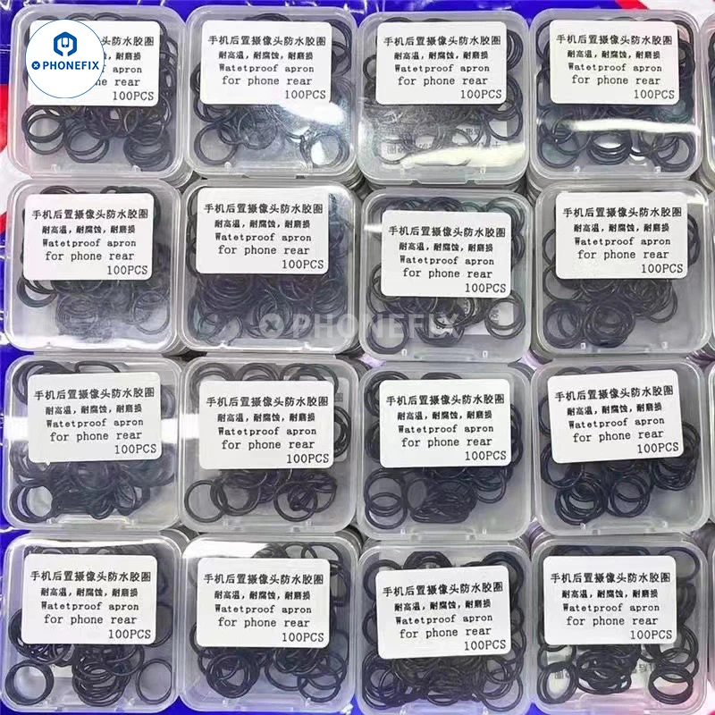 100pcs Mobile Phone Hole Rubber Ring Rear Back Glass Camera Waterproof Rubber Ring For iPhone X XS XR XSM 11 12 13 Pro MAX Parts