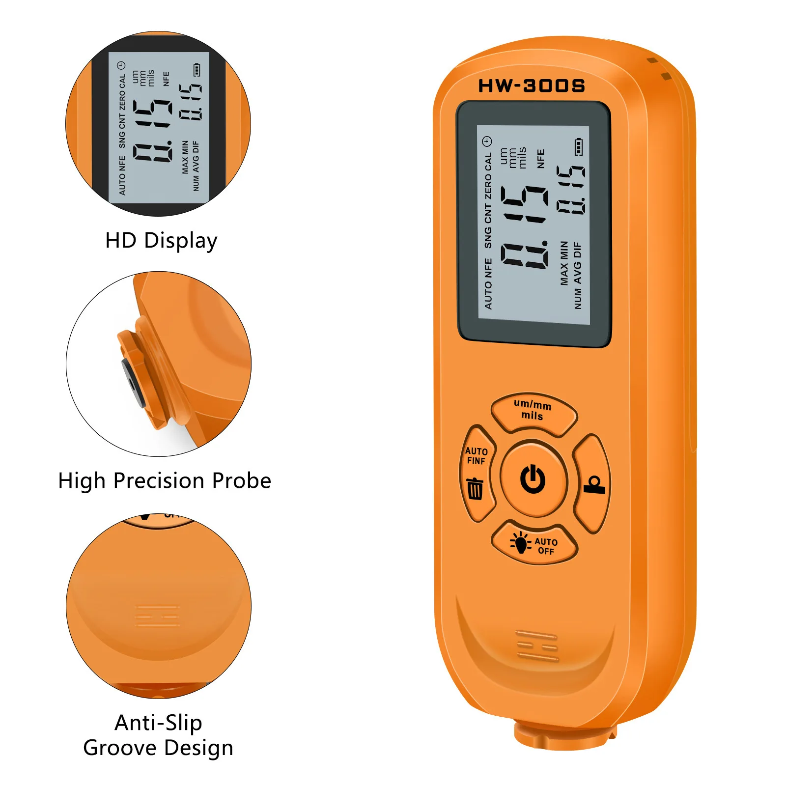 HW-300S High Precision Coating Thickness  Anti-skid Paint Film   Dry Film Thickness Gauge Thickness Gauge