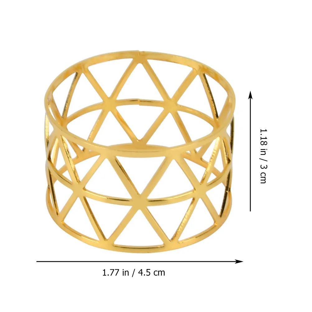 

6Pcs Golden Napkin Rings Exquisite Metal Napkin Holders for Party Banquet Dining Table Decoration Dinning Table Adorn