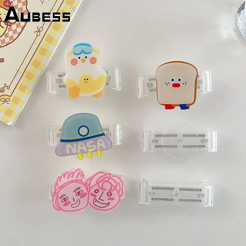 調節可能なクロスボディフォンクリップ、安全な透明クリップ、便利で耐久性のある漫画、カワイイベアストラップ