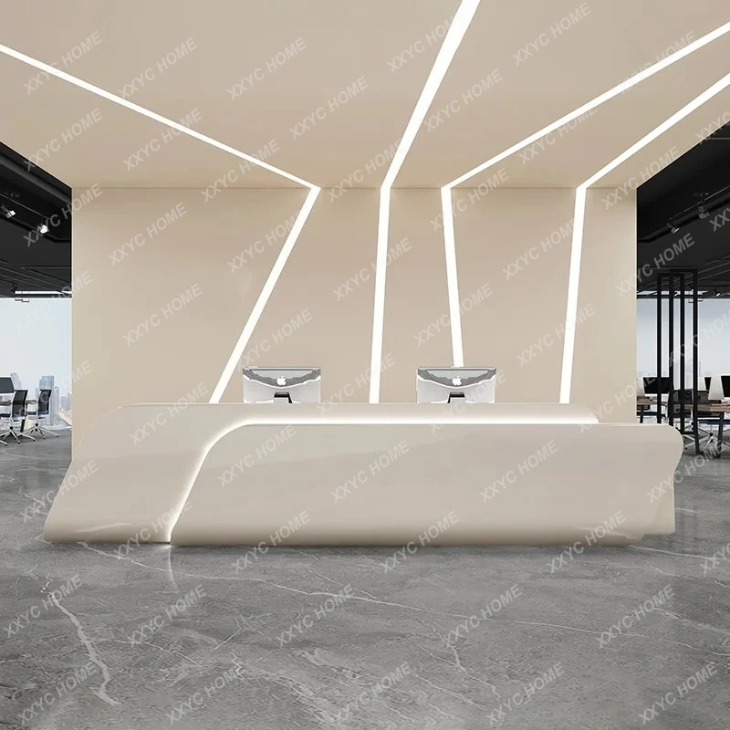 S1saa Simple modern company front desk beauty salon stainless steel checkout page