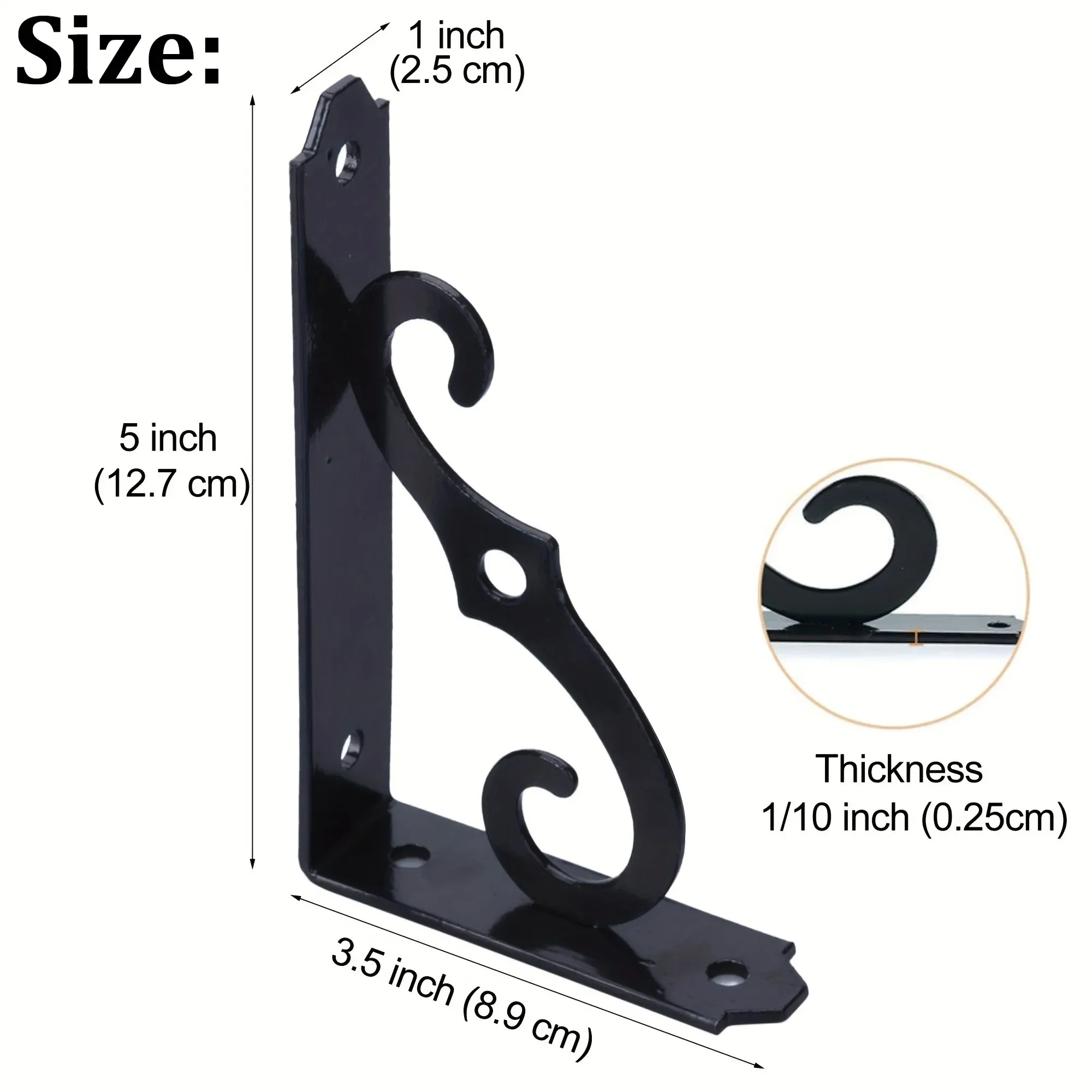 2-Pack Shelf Brackets 90 Degree Right Angle Bracket Angle Bracket 5 Inch Wall Mount Wall Bracket Storage Rack Invisible Bracket