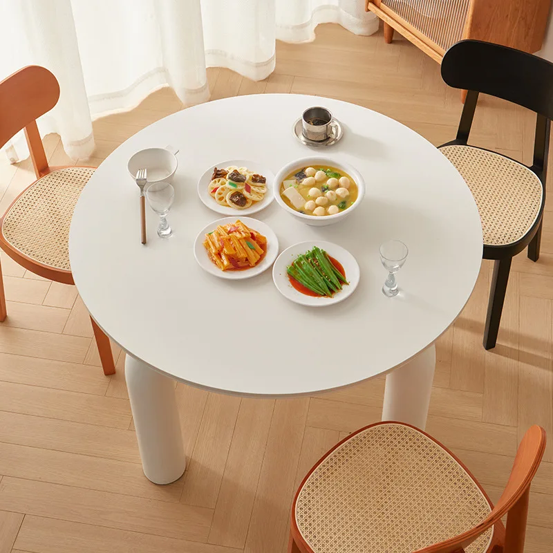 Mobili Tavolo da pranzo in ardesia Piccola unità per uso domestico Crema francese Vento rotondo