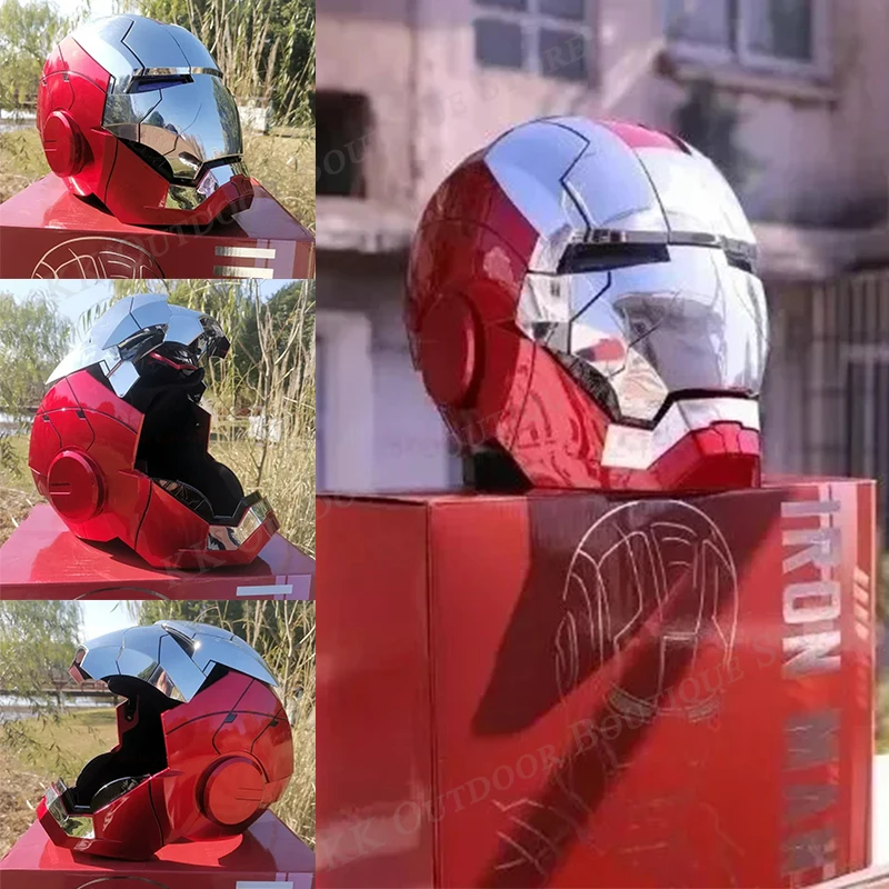 

In Stock Marvel 1/1 Iron Man Helmet Mask Automatic Autoking MK5 Helmet Remote And Voice Control Iron Man With Led Light Gifts