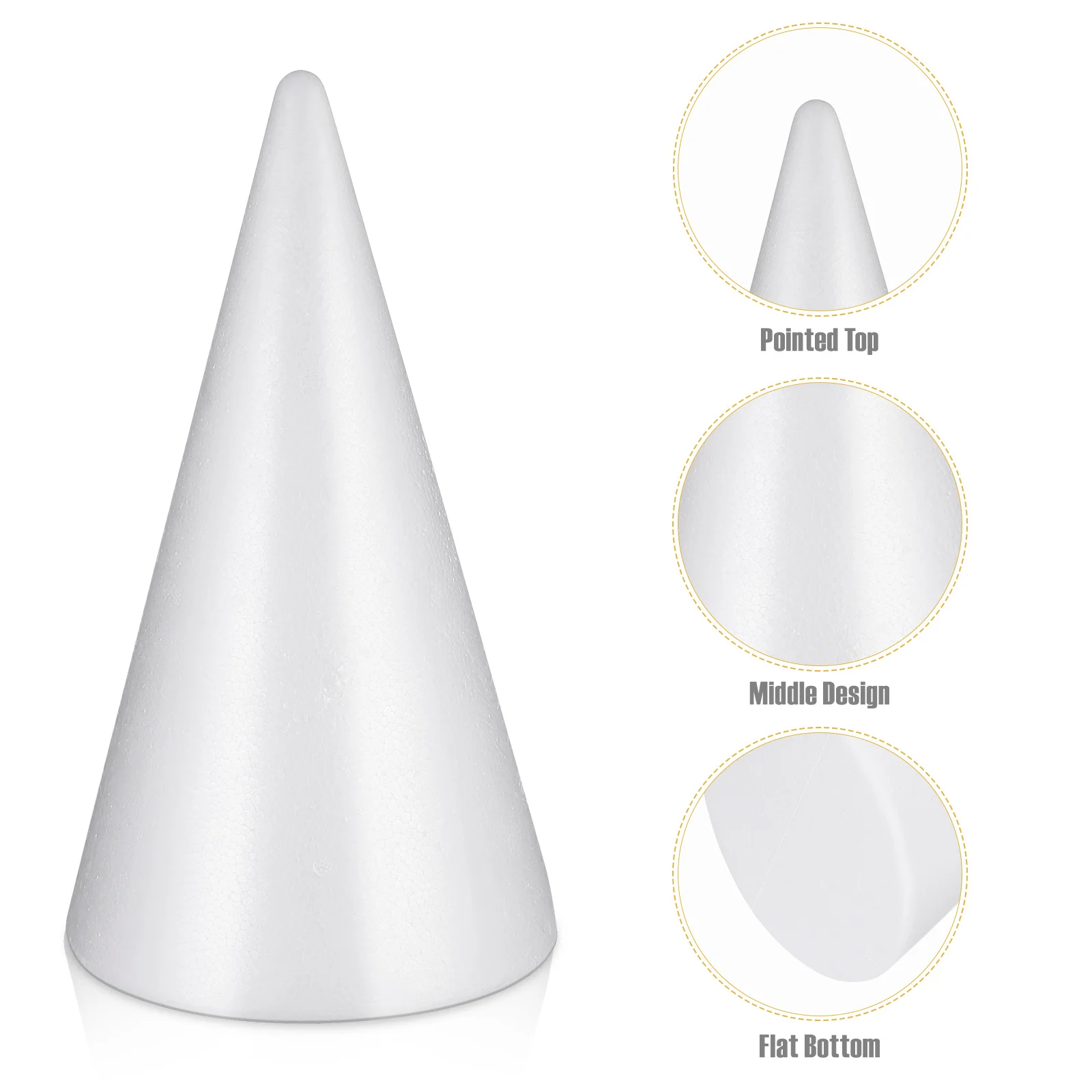 الأطفال DIY رغوة مخروط 34.5x19.5 سنتيمتر الأبيض الحرفية الشكل لمشروع الفن الإبداعي عطلة الطرف الديكور النشاط التعليمي المنزل