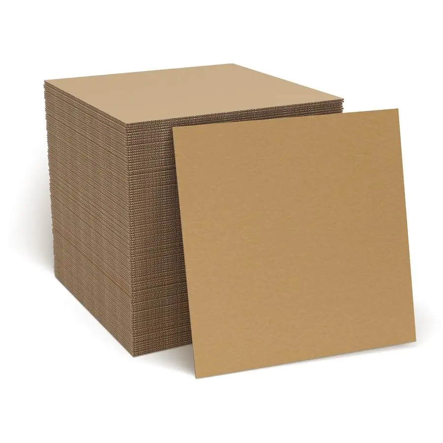 

Pack 12x12 Inch Flat Corrugated Cardboard Sheets 0.07 Inch Thick Square Thin Cardboard Padding Inserts for Crafts, Mailers, Box