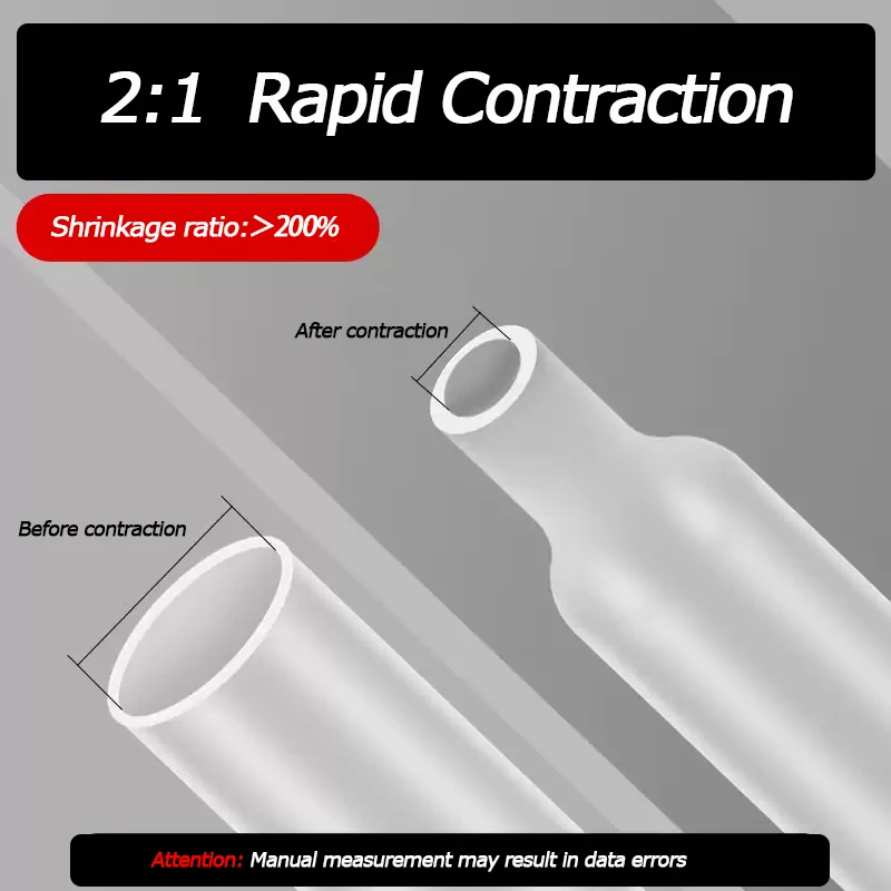 Tube thermorétractable 2:1, 1 mètre/lot, gaine transparente transparente, fil de manchon de câble de 1mm à 60mm