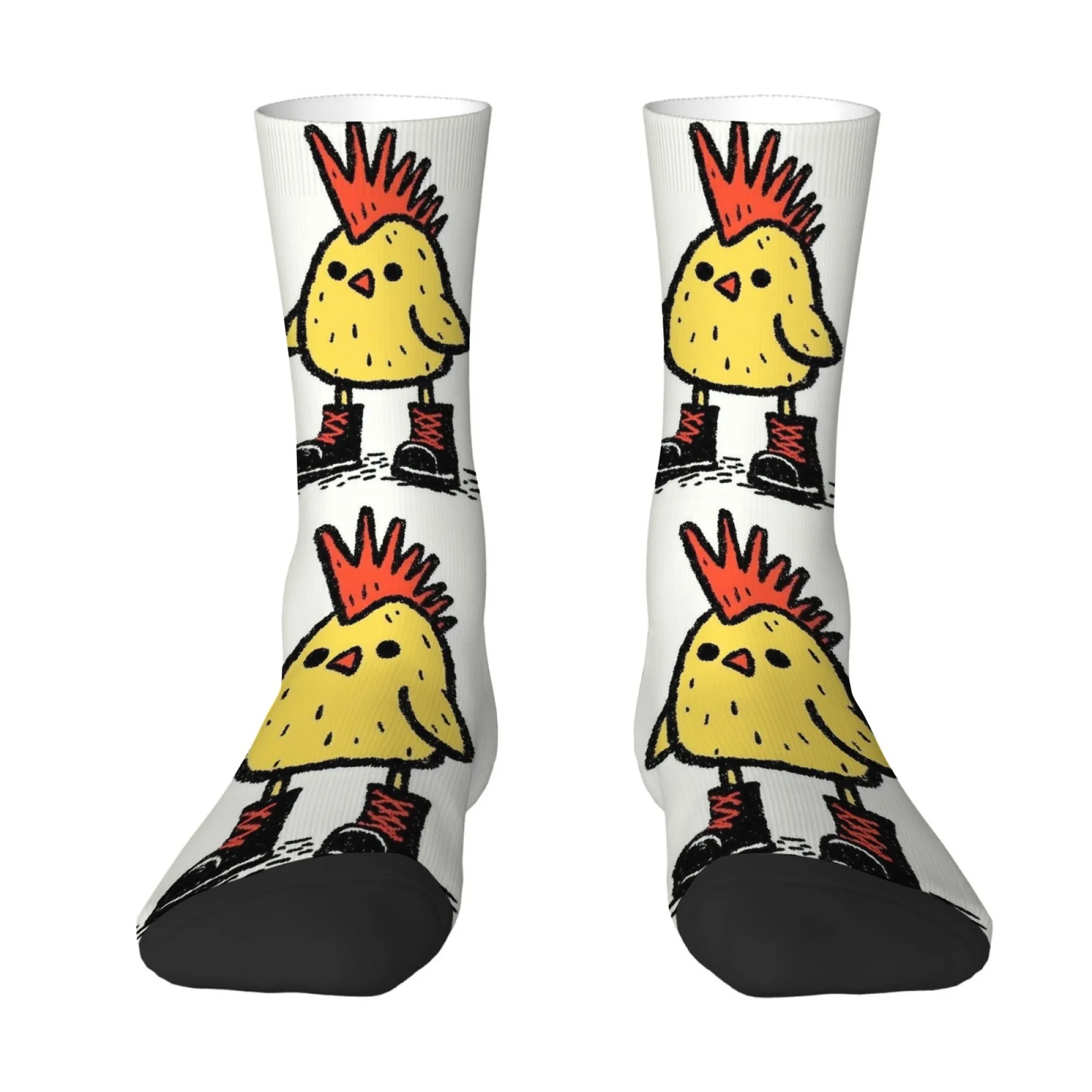 

Funny Yellow Chick Print Socks for Men Novel and Quirky Gifts Comfortable and Non-Slip Street Sports Skateboarding Socks