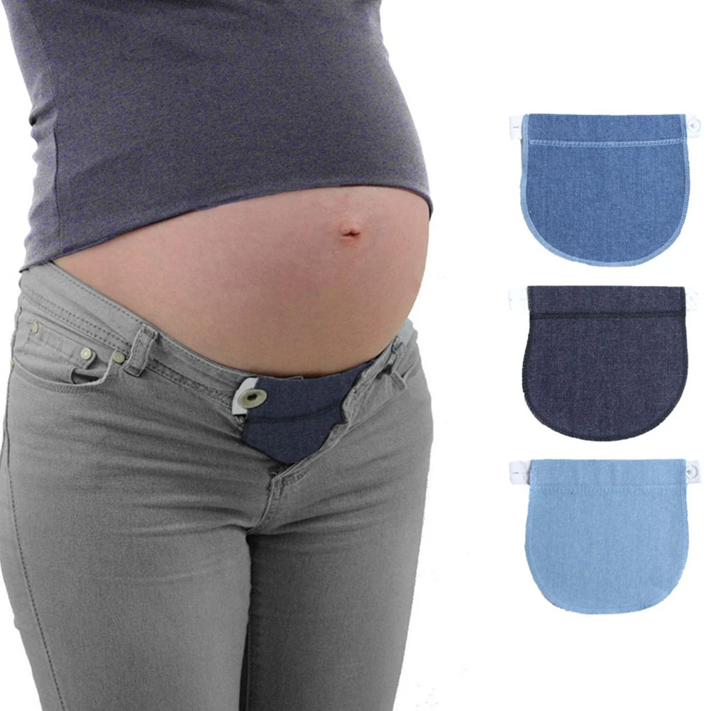 

2pcs Pants Waist Button Extender Comfortable Elastic Belly Bands for Pregnant Women Expandable Maternity Jeans Trousers