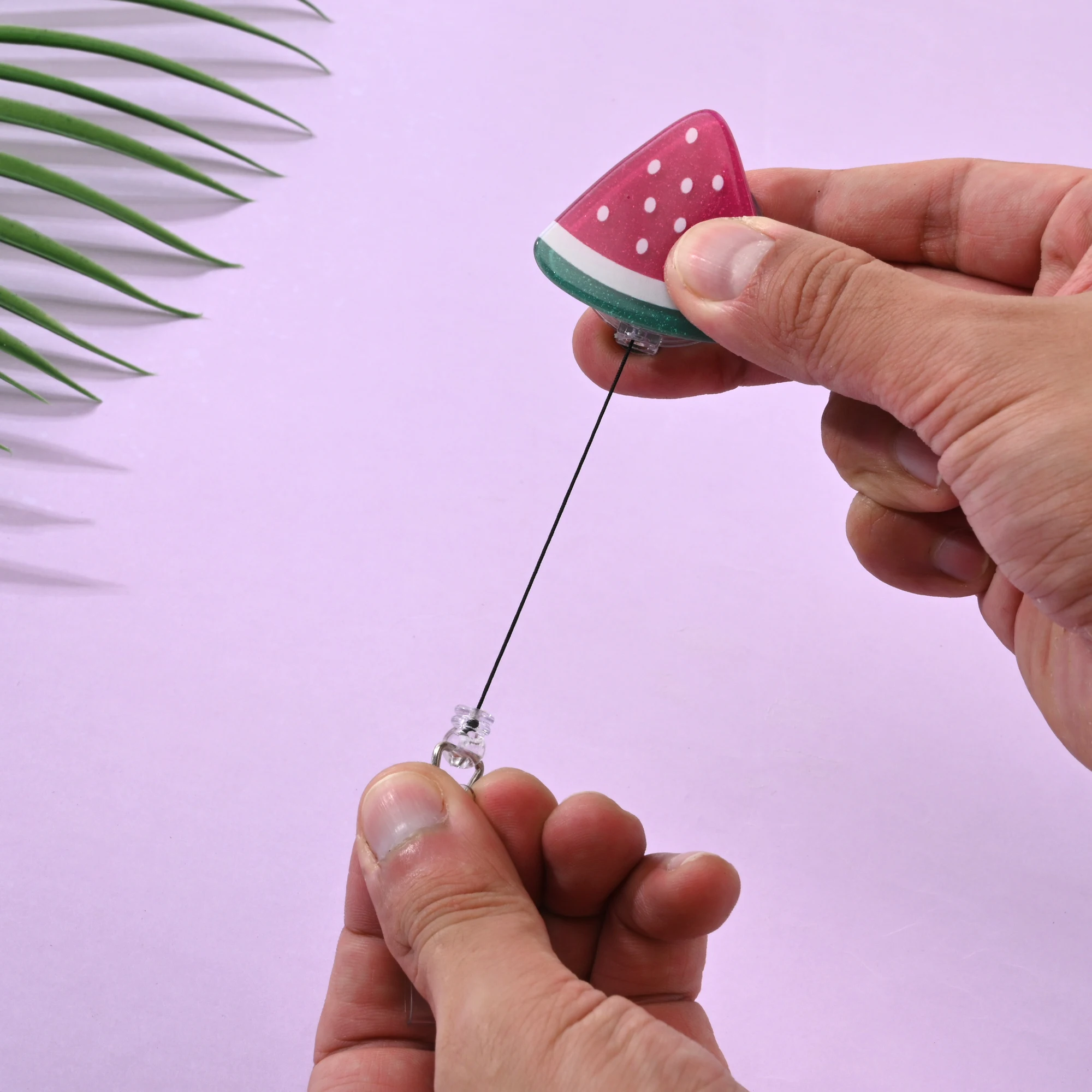 Cute Cartoon Fruit Badge Clip Acrylic Work Permit Student ID Clip Card Holder Telescopic Retractable Rotation Buckle Fashion