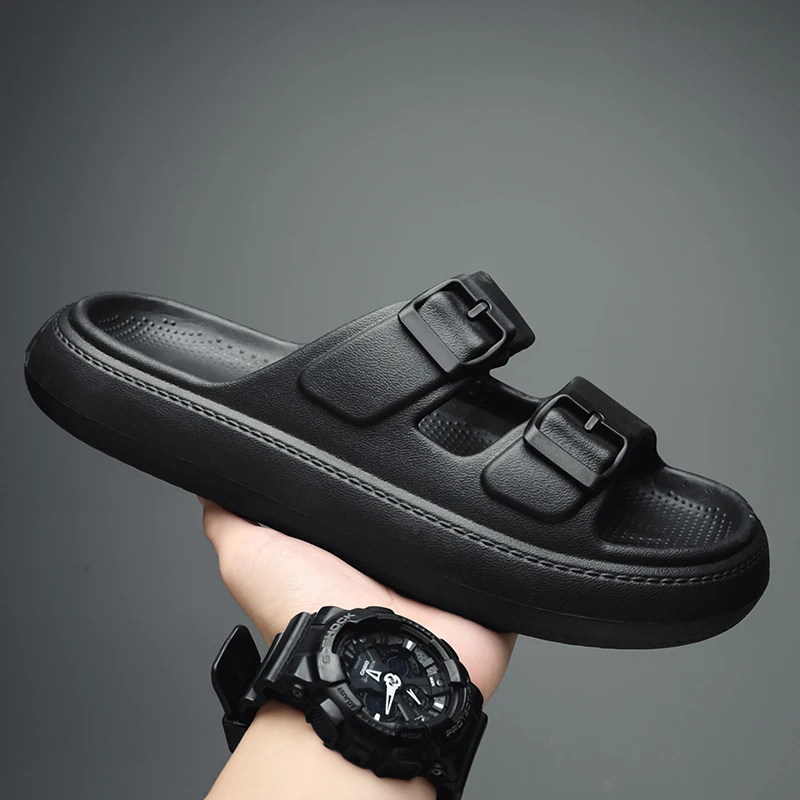 Couple Platform Cloud Slippers Non Slip Sliders Fashion Buckle Soft Sole EVA Slides Sandals 2023 Men Women's Home Slippers