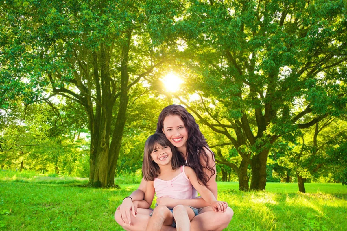 Telón de fondo de primavera para fotografía, decoración de fiesta temática de Camping, bosque, paisaje Natural, árboles verdes