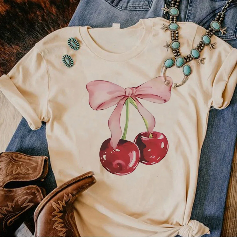 Cherry top tees teen Pastel hip hop Psychedelic Vintage t shirt kawaii Pop Culture streetwear korean clothes Grunge Classic