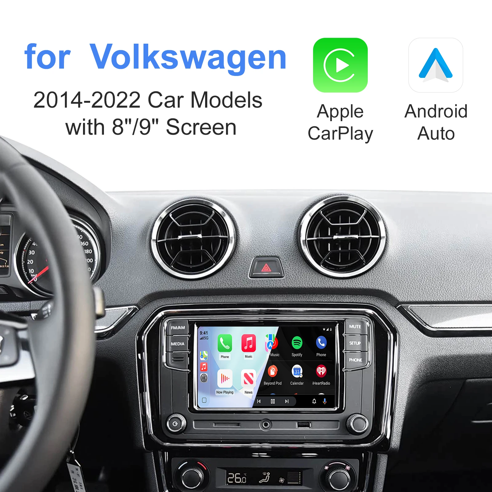 EzoneTronics OEM ترقية الشاشة فك صندوق واجهة الوسائط المتعددة CarPlay أندرويد السيارات التحديثية عدة لشركة فولكس فاجن سوكدا مقعد MIB MIB2 pl #1