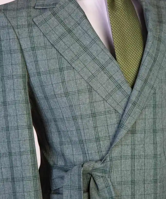 Modern Plaid Men Suits 2 Pieces Notched Lapel Prom Blazer Pants With Belt Loose Fit Prom Male Party Customized Costume Homme