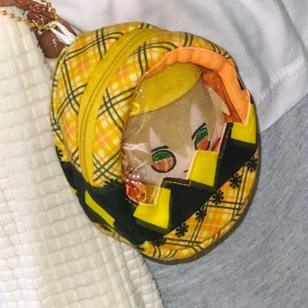 กระเป๋าตุ๊กตาไข่อีสเตอร์น่ารักใบเล็ก กระเป๋าใส่เหรียญรูปทรงไข่แบบโปร่งใส กระเป๋าผ้าพลัฌลายสก็อตอเนกประสงค์ พร้อมจี้ห้อยกระเป๋า