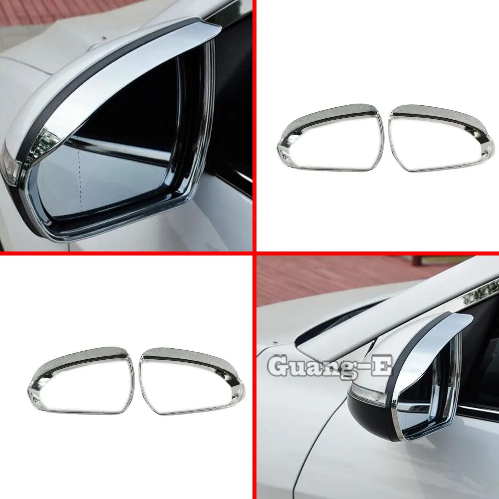 Car Rear View Glass Mirror Rain Eyebrow Shield Sun Visor Cover ABS Cover For Hyundai Solaris Accent 2017 2018 2019 2020 2021