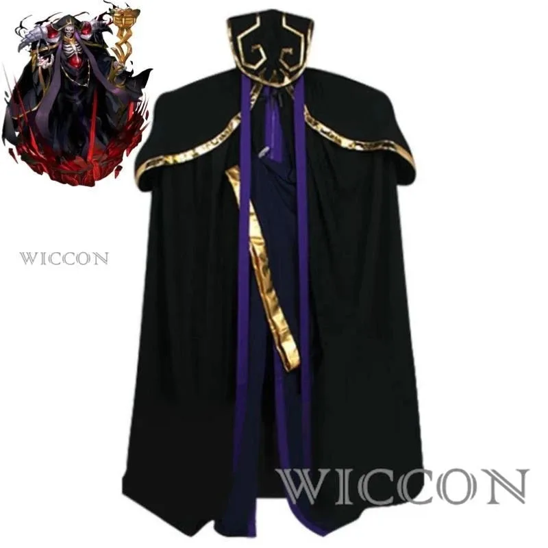 أنيمي أفرلورد إينز أوال ثوب تأثيري حلي عباءة سوداء موحدة هالوين مرحلة الأداء كرنفال حفلة لعب الأدوار البدلة