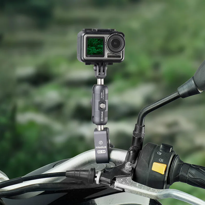 FANAUE سبائك الألومنيوم دراجة نارية الرياضة حامل كاميرات مراقبة عالي الجودة 360 ° قضيب توصيل رأس كروي دوار 6 سم يدعم رأس كروي 20 مم #6