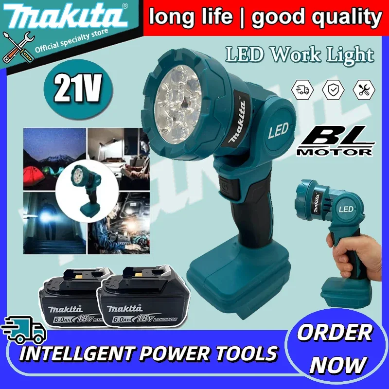 

Аккумуляторный светодиодный рабочий фонарь Makita для внутренних и наружных работ, перезаряжаемый, 18В, электроинструмент