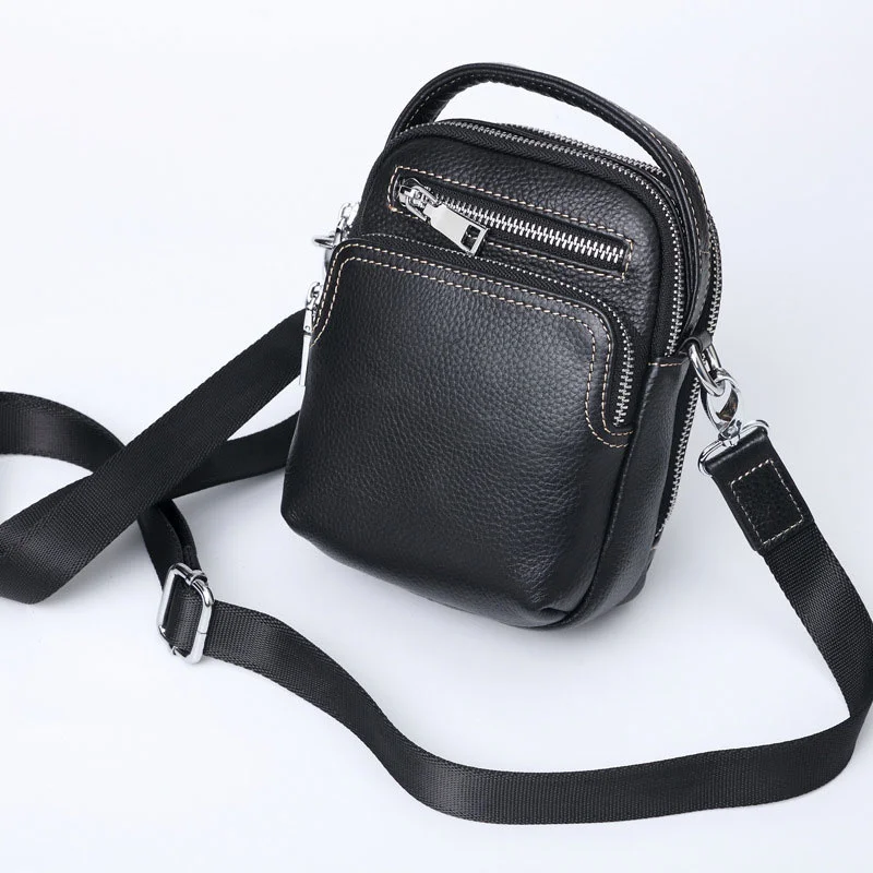 

High Quality Men's Leather Shoulder Bag Real Cowskin Mini Crossbody Bags Of Male Small Messenger Bag Phone Pouch Man Leather Bag