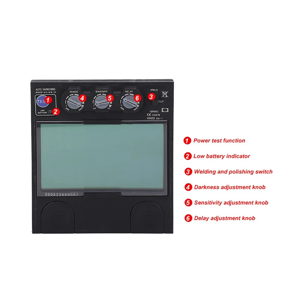 Lente di saldatura solare automatico LCD oscuramento saldatura casco filtro occhiali saldatura lente pannello filtro di ricambio