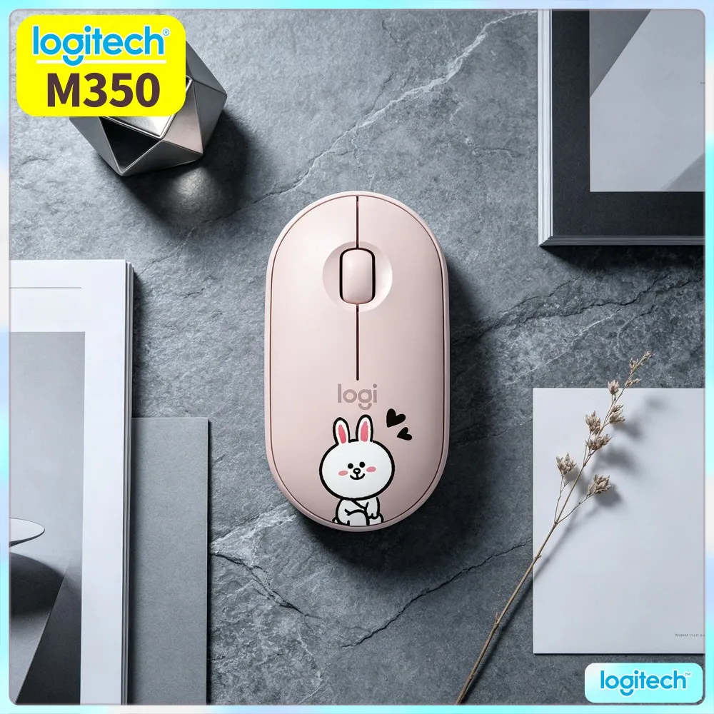 Logitech M350 PEBBLE Compact Wireless Mouse 2.4G Bluetooth Silent Click For Laptop PC Tablet Home Office Use