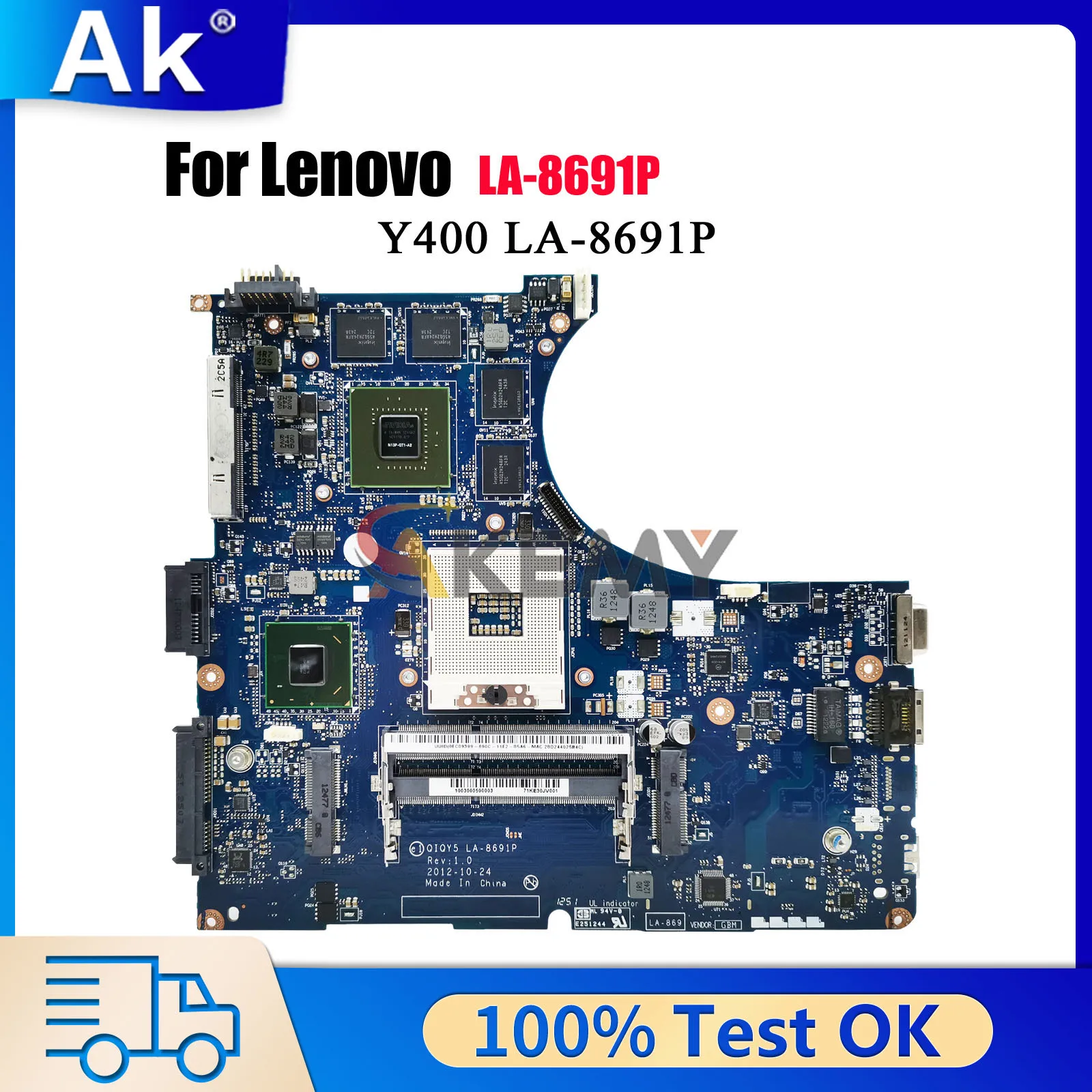 

LA-8691P для Lenovo Ideapad Y400 с HM76 GT650M 2 ГБ DDR3, материнская плата для ноутбука, 100% протестировано, ОК