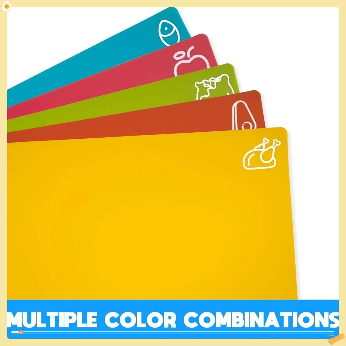 5 sztuk elastycznych desek do krojenia, plastikowe deski do krojenia bez BPA do kuchni, antypoślizgowa mata do krojenia mięsa i warzyw