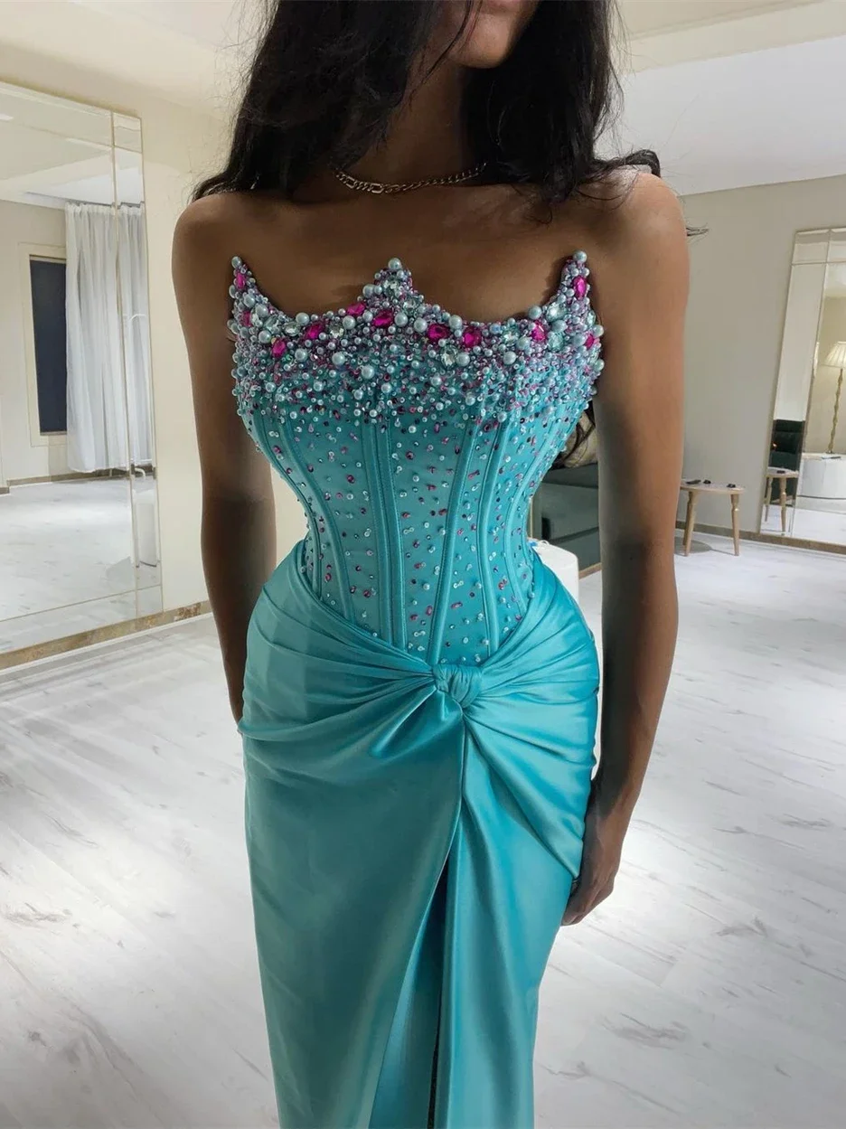 Prom Dresses Sparkle Sweetheart Mermaid Celebrity Dresses Beading Beaded Paillette Sequins Satin Formal Occasion Evening Gowns