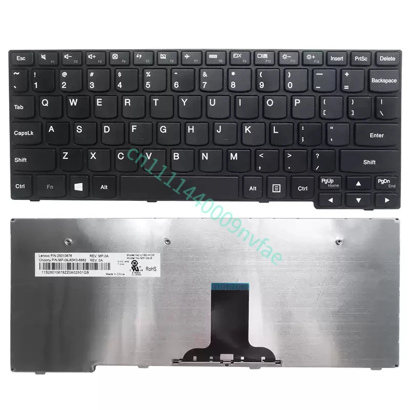 US laptop keyboard for Lenovo S10-3 S10-3S S100 M13 S110 BLACK 0.3