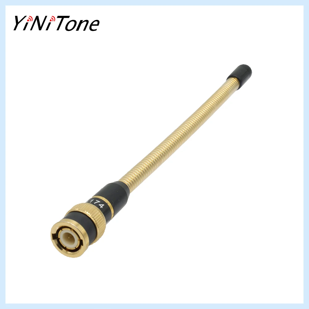 Metal Gold Spring Handheld Antenna Two Way Radio BNC VHF 136-174Mhz For ICOM V8 V82