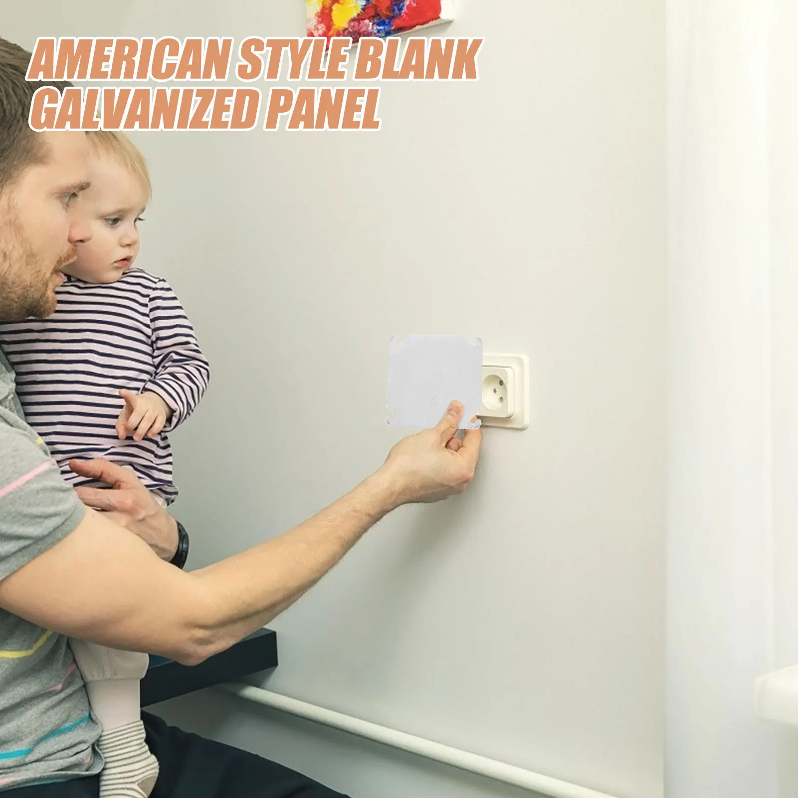 

Zinc Plated Blank Outlet Cover Plate Square Wall Plate for Junction Boxes Smooth Finish Modern Decor Compatible