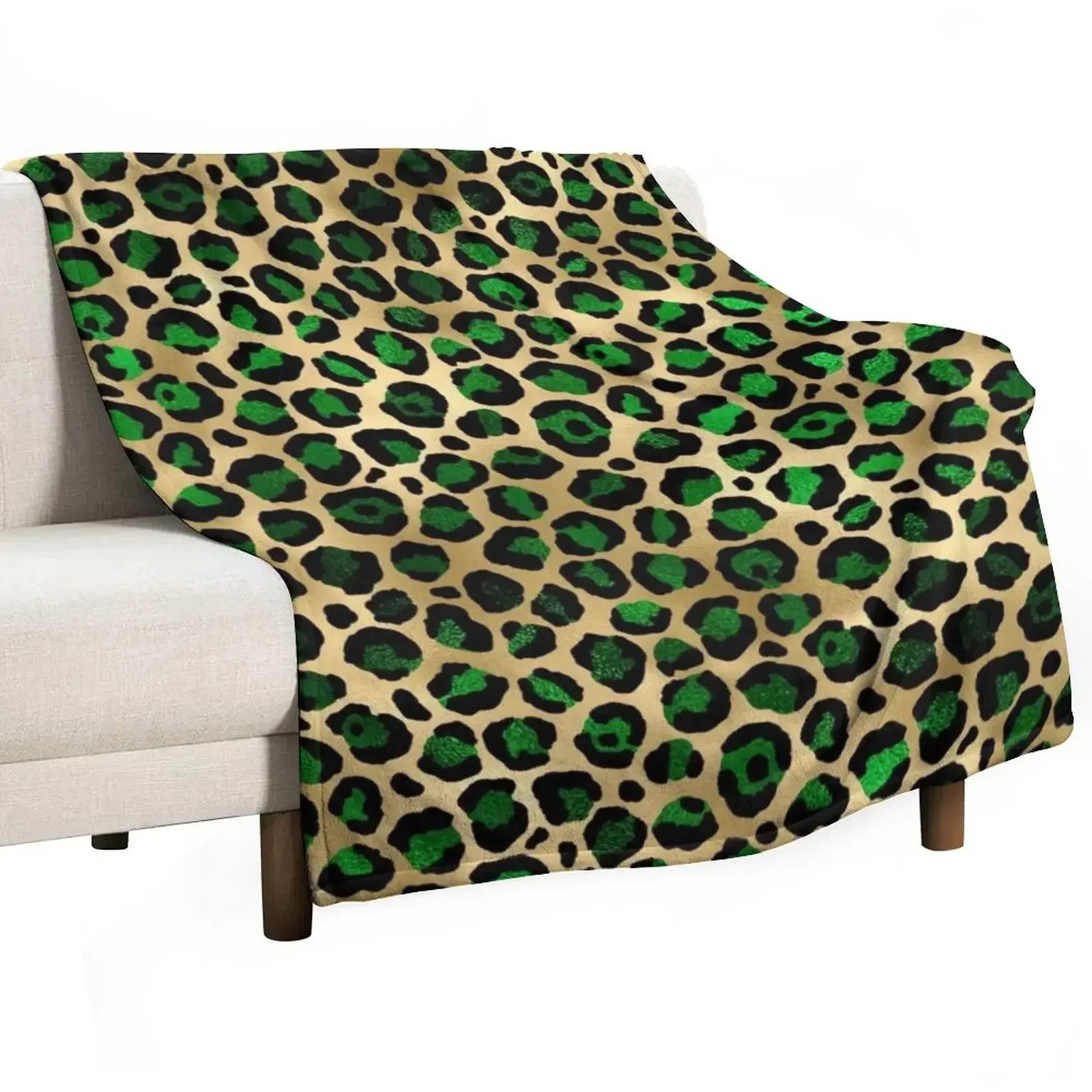 

Emerald Green Leopard Print Throw Blanket Sofas heavy to sleep Blankets