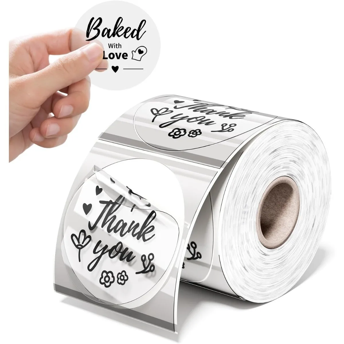 2 Inch Circle Transparent Thermal Labels，2" Round Thermal Printer Stickers，50*50mm Circle Sticker Labels for Thermal Printer