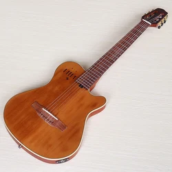 39inch Silent Classic Guitar 6 String Solid Spruce Top With Okoume Wood Back High Gloss Classic Silent Guitar With Pick Up