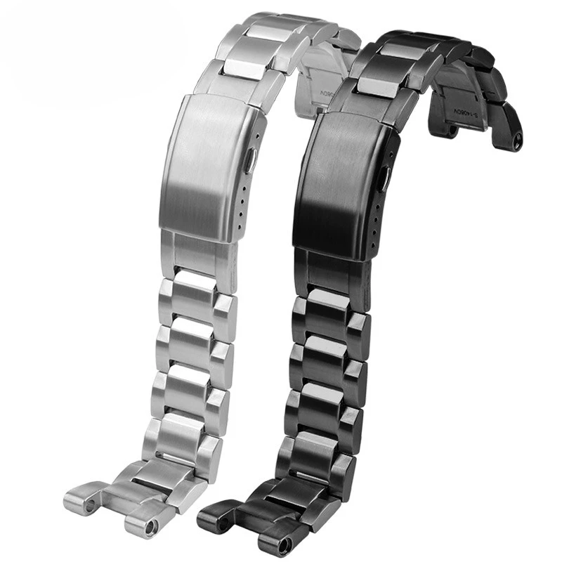 High quality metal Stainless steel watch chain strap For Casio GShock GST-B100 410 W100 S110 120 W300 210 GST-400G men Watchband