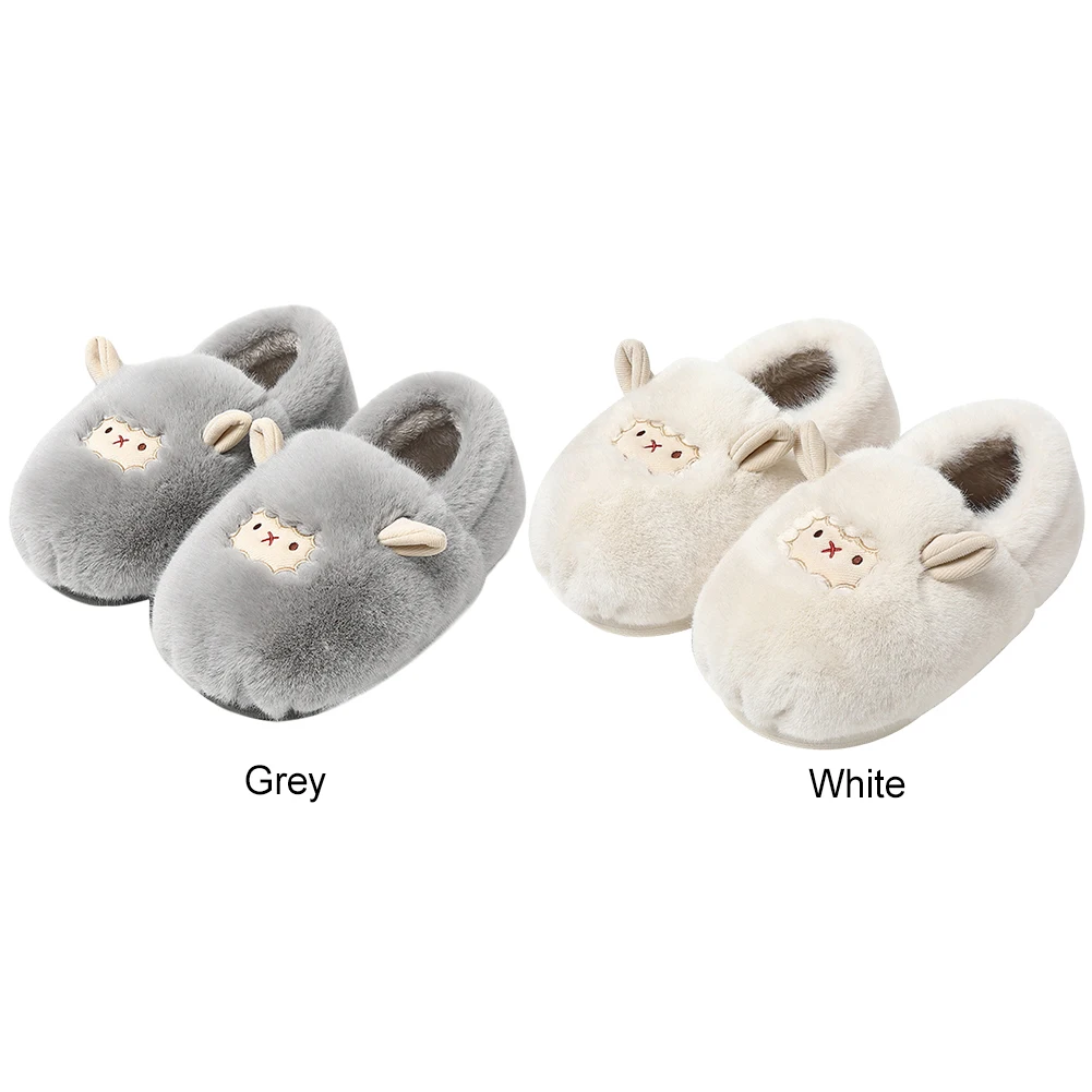 

Little Sheep Slippers Fuzzy Indoor Slippers Anti Slip Plush Closed Toe Slippers Comfortable Cartoon Household Supplies