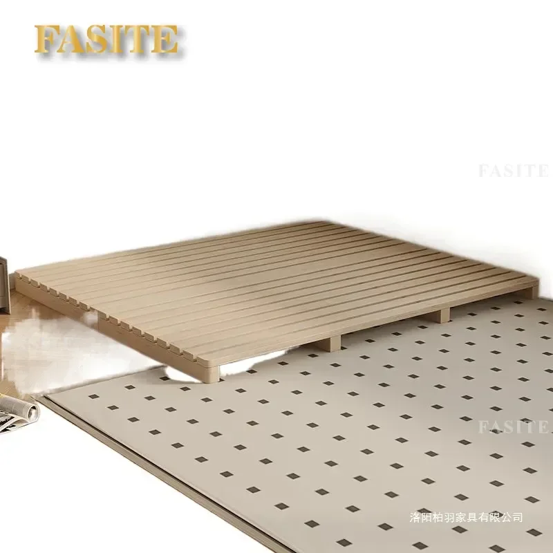 For Japanese Tatami Solid Wood Bed Frame Double Low Floor Platform Bed Dragon Bone Slat Structure Economical Furniture for